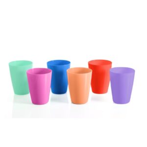 סט 6 כוסות פלסטיק צבעוניות