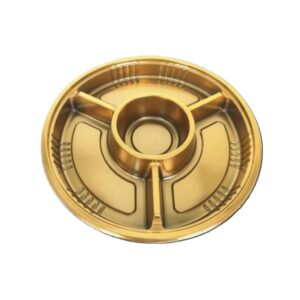 מארז עגול מחולק עם מכסה שקוף 25.5*5.5 ס"מ