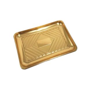 מארז מלבני מוזהב עם מכסה שקוף 32.5*22.5*7 ס"מ