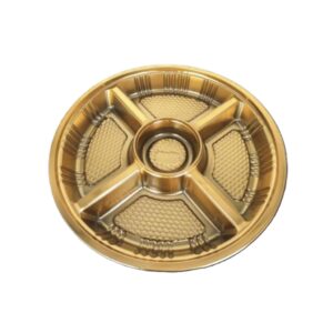 מארז עגול מחולק עם מכסה שקוף 35.5*6.5 ס"מ