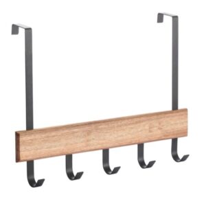 קולב עץ ומתכת לדלת 5 ווים