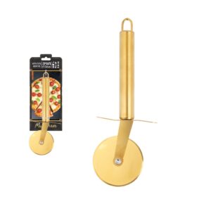 גלגלת פיצה נירוסטה בצבע זהב