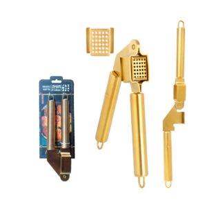 כותש שום נירוסטה בצבע זהב