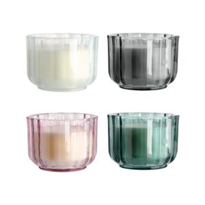 נר בצנצנת פסים 10.5*7.5 ס"מ