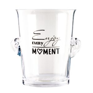 דלי קרח (שמפניירה) זכוכית עם כיתוב 21 ס"מ