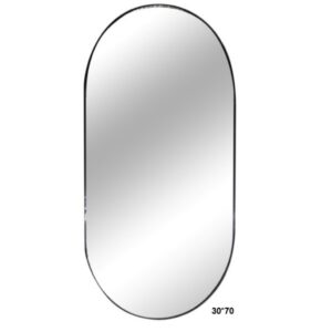 מראה אובלית מעוצבת מסגרת שחורה