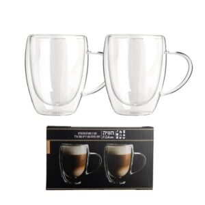 סט 2 מאגים זכוכית כפולה