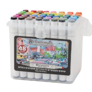 סט 48 טושים מקצועיים דו צדדיים