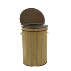 סל כביסה במבוק עגול טבעי