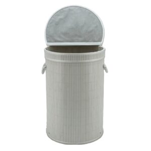 סל כביסה במבוק עגול לבן