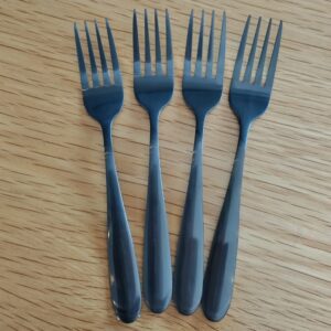 מזלג שחור קינוחים ציפוי מט