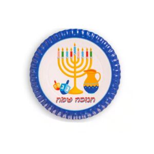 סט 10 יח' צלחות נייר חנוכה