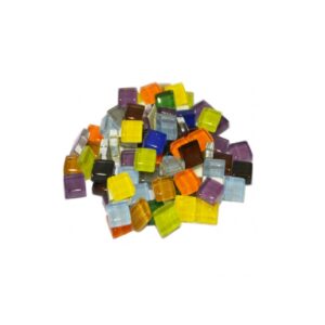 אבני פסיפס זכוכית בגוונים שונים 750 גרם