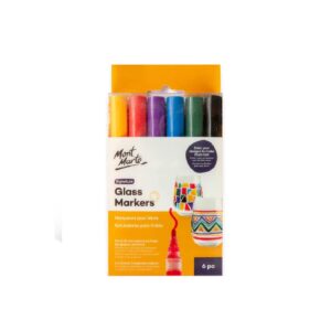 סט 6 יח' טושים צבעונים לזכוכית ופורצלן MONT MARTE