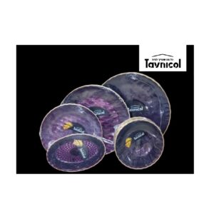 סט 10 צלחות קטנות דגם פלאש סגול