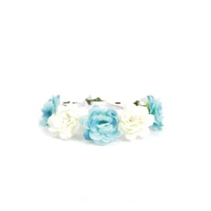 זר פרחים לראש לבן מנטה