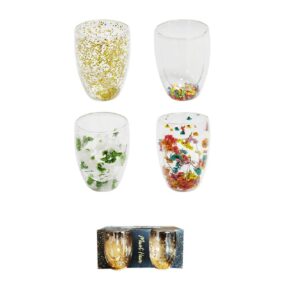 סט 2 מאגים מזכוכית מעוצבות