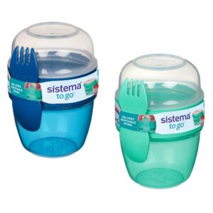 קופסא עגולה מחולקת 350 מ"ל  - SISTEMA TO GO