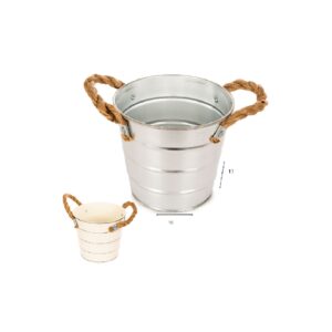 דלי מתכת צבעוני גדול