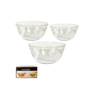 סט 3 קערות זכוכית + מכסה