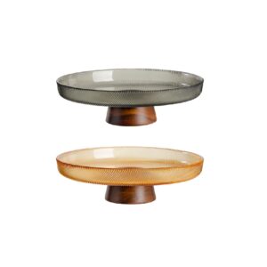 צלחת זכוכית על רגל