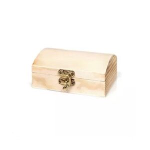 קופסת אוצר מעץ עם סוגר מתכת