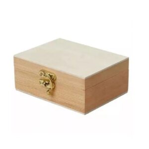 קופסת תכשיטים מעץ עם סוגר מתכת