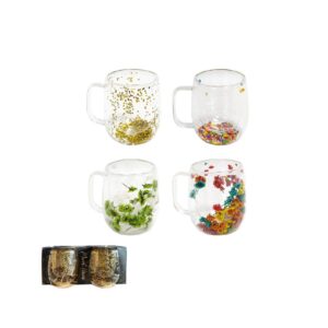 סט 2 מאגים זכוכית דופן כפולה