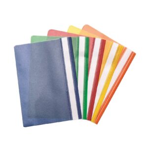 סט 10 תיקיות פוליו חצי שקופות