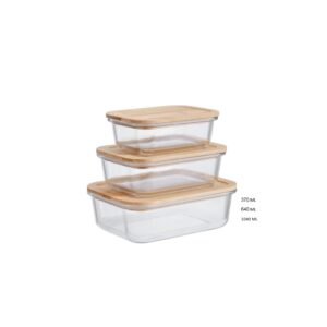 סט 3 קופסאות זכוכית BAMBOO