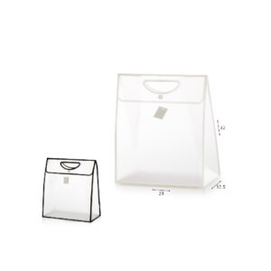 שקית מעטפה שקופה שחור/ לבן גדולה