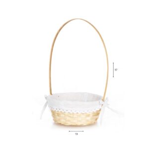 סלסלת קש טבעי עם בטנה