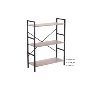 כוננית עץ ומתכת רחבה