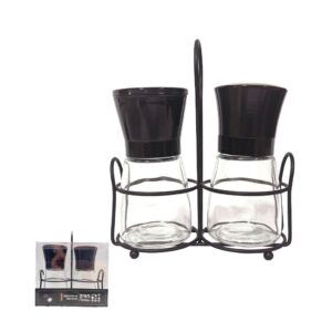 סט מלחיה + מטחנה מזכוכית בסטנד