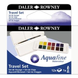 סט 12 טבליות צבעי מים + מכחול AQWAFINE