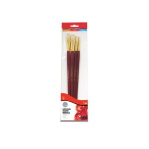 סט 4 מכחולים NATURAL WHITE BRISTLE