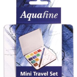 סט 10 טבליות צבעי מים + מכחול AQWAFINE