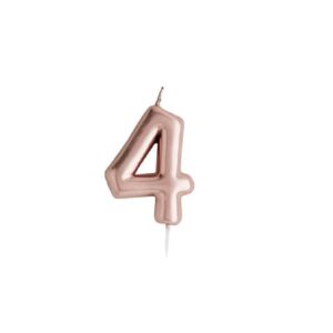 נר ספרה 4 גולד רוז