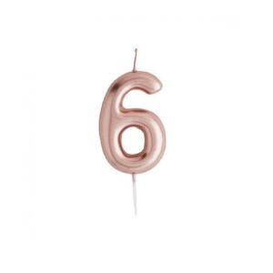 נר ספרה 6 גולד רוז