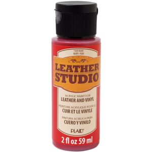 צבע לויניל ועור 59 מ"ל אדום רובי LEATHER STUDIO