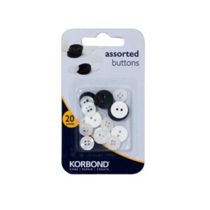 כפתורים לבנים גדלים משתנים 20יח KORBOND