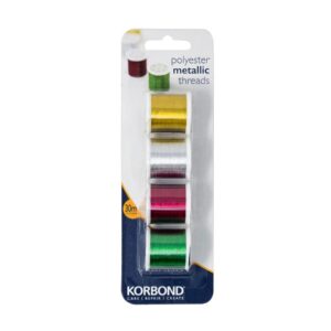 סט חוטי פוליאסטר 4 יח' גוונים מטאליים 30 מ' KORBOND