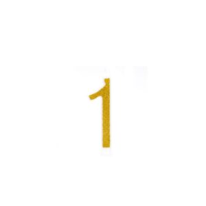 נר ענק ספרה 1 זהב נצנצים