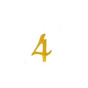 נר ענק ספרה 4 זהב נצנצים
