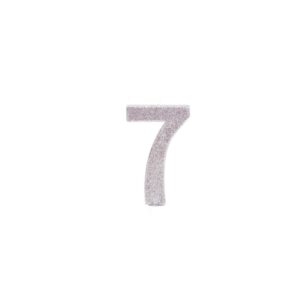 נר ספרה 7 - לבן כסף נוצץ