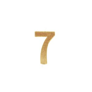 נר ספרה 7 גדול - לבן זהב נוצץ